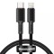 CABLU alimentare si date Baseus High Density Braided, Fast Charging Data Cable pt. smartphone, USB Type-C la Lightning PD 20W, braided, 2m, negru &quot;CAT