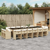 vidaXL Set mobilier de grădină cu perne, 17 piese, bej, poliratan 3211246