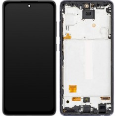 Display cu Touchscreen MP compatibil cu Samsung Galaxy A52 5G A526 / A52 A525 / A52s 5G A528, cu Rama, Versiune OLED, Negru