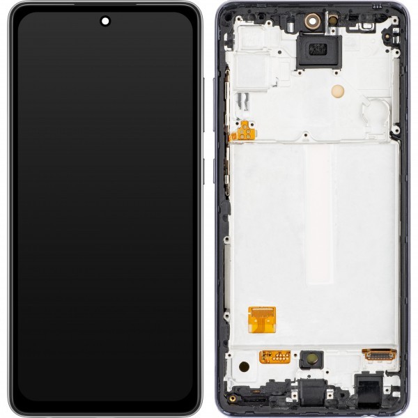 Display cu Touchscreen MP compatibil cu Samsung Galaxy A52 5G A526 / A52 A525 / A52s 5G A528, cu Rama, Versiune OLED, Negru