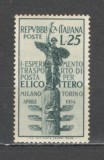 Italia.1954 Transport postal Milano-Torino cu helicopterul SI.756