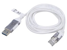 Cablu USB 3.0 RJ45 Goobay, 10m, alb, mufă A nichelată