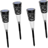 Set 4 lampi solare cu 5 LED-uri, tip bat, 600 mAh, pentru gradina, terasa, plastic