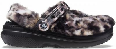 Saboți Crocs Classic Fur Sure Multicolor - Black/Multi foto