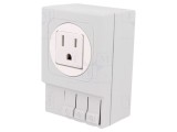 Soclu USA 125VAC 15A IP20 pentru şină DIN 92x62x48mm