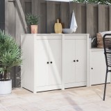 Gossi usi exterioare de bucatarie 2 buc alb 50x9x82 cm din lemn de pin solid