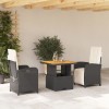 VidaXL Set mobilier de grădină cu perne, 3 piese, negru, poliratan 3277315