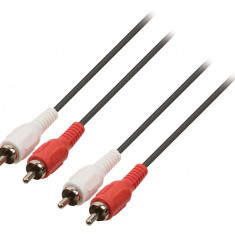 Cablu audio stereo 2x RCA tata - 2x RCA tata 1.0m negru, Valueline