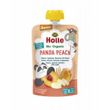 Panda Peach - Piure BIO de piersici, caise si banane, cu fulgi de grau spelta 100g