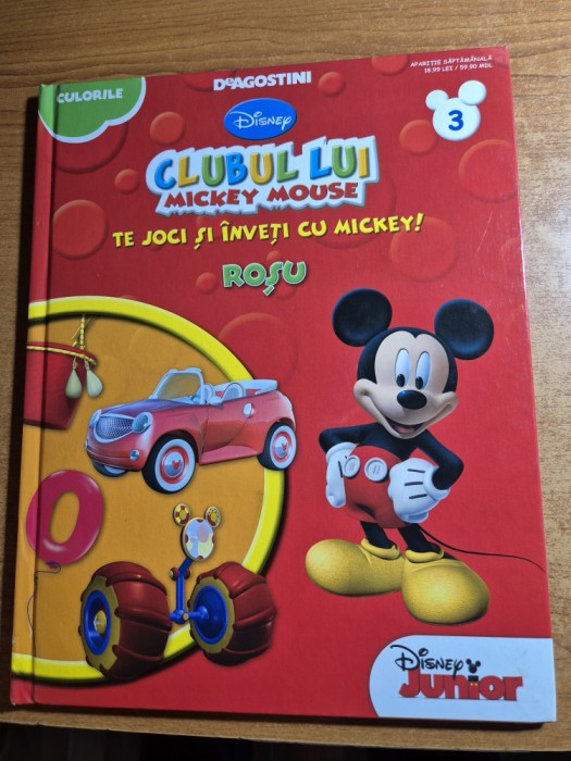 carte pentru copii - clubul lui mickey mouse - culorile - rosu - din anul 2013
