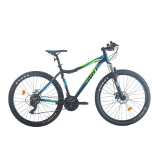 Bicicleta Sprint Hunter MDB 27.5 Negru Mat/Cyan/Verde Neon 480 mm foto
