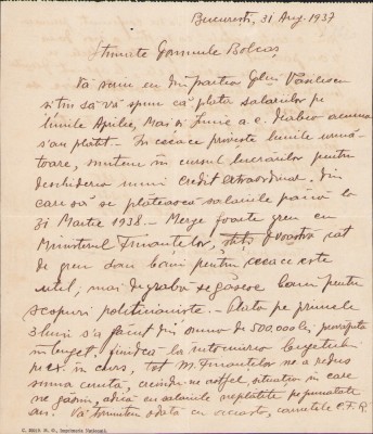 HST A1572 Scrisoare 1937 Institutul de Demografie către Lucian Bolcaș foto