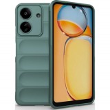 Husa wave, compatibila cu xiaomi redmi 13c, Grip Anti-Soc, Tpu, Deep Green