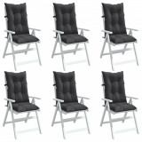 vidaXL Perne scaun cu spătar &icirc;nalt, 6 buc. antracit 120x50x7 cm textil