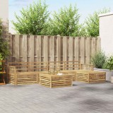 vidaXL Set de canapele de exterior 7 pcs Alb Lemn Solid de Acacia 3390354