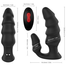 Vibrator Dublu Flint, Remote Control, 9 Moduri Vibratii, USB, Negru, 12.9 cm, Passion Labs
