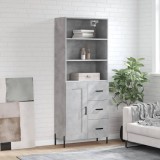 VidaXL Dulap &icirc;nalt, gri beton, 69,5x34x180, lemn compozit