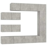 Cumpara ieftin Set dulapuri TV, 7 piese, gri beton, lemn prelucrat