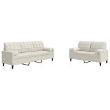 Cumpara ieftin Set de canapele cu perne/rulouri, 2 piese, crem, catifea