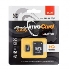 Card Imro microSD HC 8GB clasa 4 cu adaptor SD foto