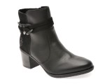 Botine RIEKER negre, Y2066, din piele naturala