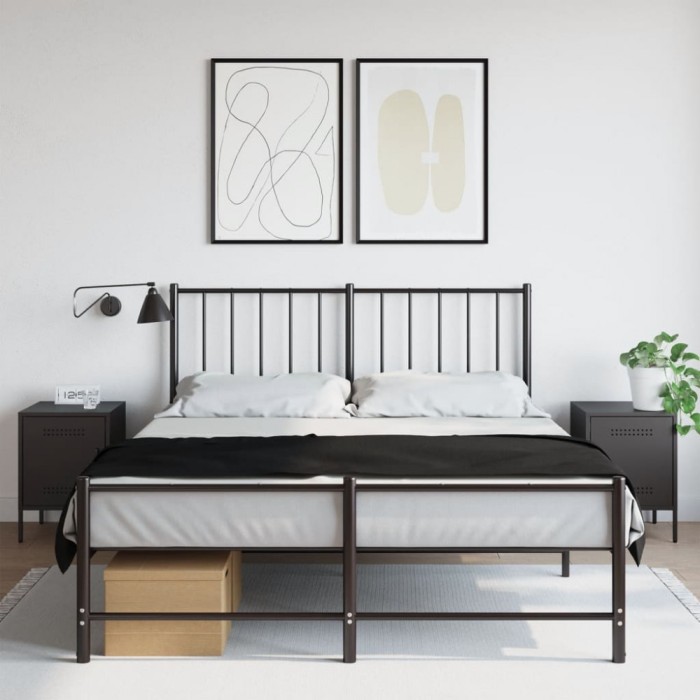 vidaXL Noptiere, 2 buc., negru, 36x39x50,5 cm, oțel 842911