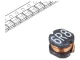 Inductor SMD 6.8uH 132m&Omega;