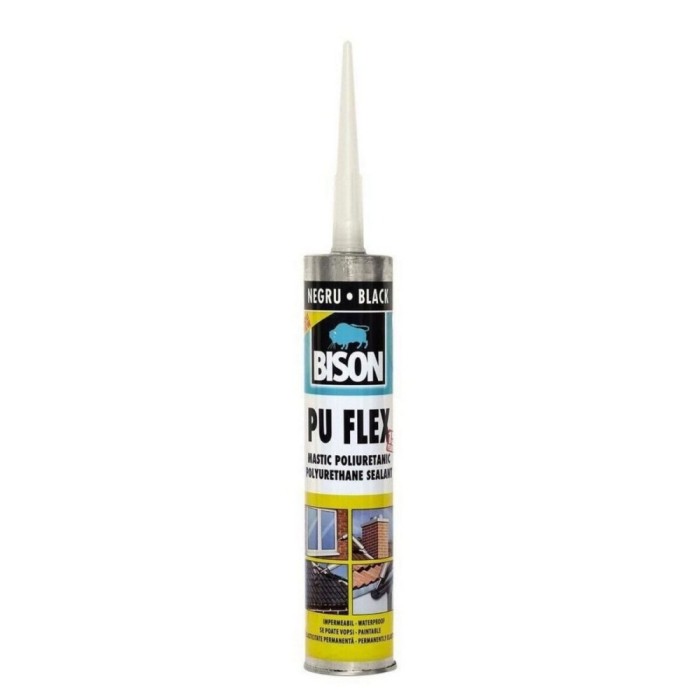 Adeziv etansant Bison PU Flex, negru, 300 ml