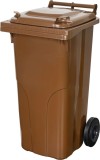 Pubela Europlast 120 L din HDPE, maro 8014, cu roti si capac