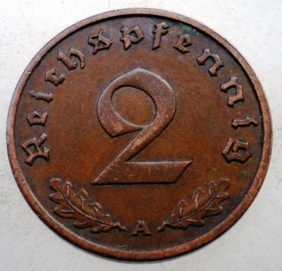 2.613 GERMANIA 2 REICHSPFENNIG 1937 A foto