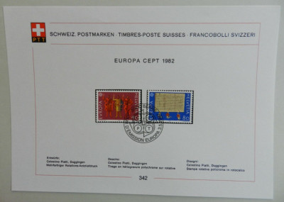 ELVETIA 1982 EUROPA CEPT , EVENIMENTE ISTORICE SERIE STAMPILATA foto