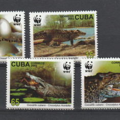 Cuba 2003-WWF,Fauna,Reptile,Crocodili,serie 4 val.dantelate,MNH,Mi.4553-4556