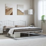 vidaXL Cadru de pat metalic cu tăblie, alb, 183x213 cm 373843