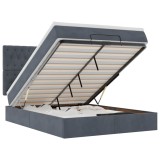 Cumpara ieftin Cadru de pat otoman cu saltele Gri inchis 140x190cm catifea