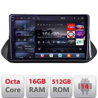 Navigatie Nissan X-trail 2021- Qled 2K Octa Core 16+512 LTE 4G DSP Wifi 5Ghz android auto carplay radio gps internet kit-x-trail-2021+EDT-E810-2K CarS