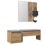 vidaXL Set de mobilier pentru hol din lemn de stejar artizanal 3329172