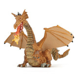 Cumpara ieftin Papo figurina dragon auriu inaripat cu flacara