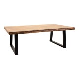 Cumpara ieftin Masa de cafea Miles Boho, Pako World, Lemn de salcam, Grosime 3.7 cm, Natural, 115x60x45 cm