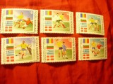 Serie Romania 1990 - Preliminariile CM Fotbal Italia , 6 valori, Nestampilat