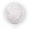 Balon transparent, 45 cm - cifra 9, fete - TUBAN