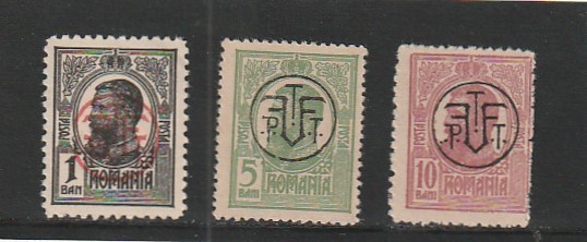 ROMANIA 1919 LP 71 I CAROL I SUPRATIPAR P.T.T.F.F. NESTAMPILATE FARA GUMA
