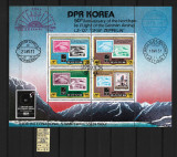 Coreea Nord, 1980 | 50 ani zborul Zeppelin peste Polul Nord | Bloc / MS | aph, Aviatie, Stampilat
