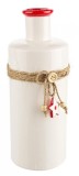 Vaza flori ceramica alba rosie 10.8x10x24.4 cm