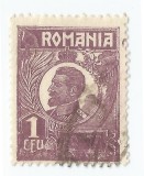 *Romania, LP 72/1929, Ferdinand - uzuale, 1 leu violet, eroare 6, oblit.