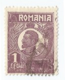 *Romania, LP 72/1929, Ferdinand - uzuale, 1 leu violet, eroare 6, oblit., Stampilat