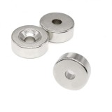 Set 3 magneti foarte puternic pentru surub, gri, disc, simplu, 15 mm X 4 mm