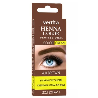 Crema henna cu extract de goji pentru vopsirea sprancenelor cu efect de lifting Venita 4.0, maro foto