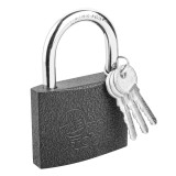 Lacat metalic 75 mm cu 3 chei, corp din fonta pentru siguranta sporita