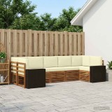 Cumpara ieftin Set de canapele de exterior 7 buc. 7-Locuri Natural si Crem