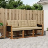 Cumpara ieftin Set de canapele de exterior 3 buc. 3-Locuri Natural si Bej